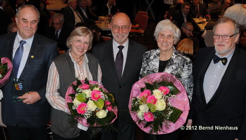 v. l.: Laurenz Delißen, Elisabeth Haberkamp, Bürgerm. Winzen, Lieselotte Zabel, Heinz Classen Neujahrsempf-2012